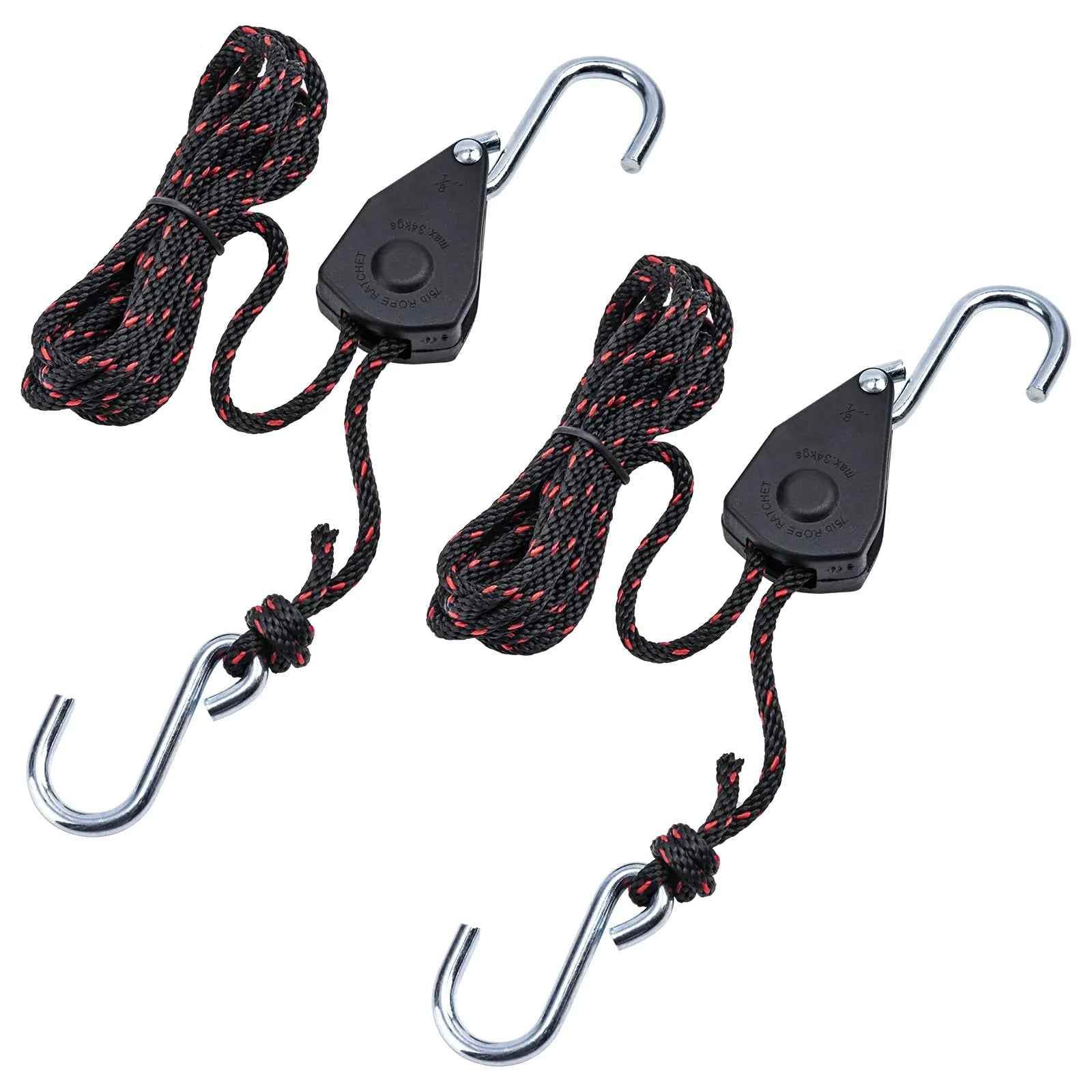 CHANGE MOORE Adjustable Kayak Tie Down Straps – 2 Pcs Rope Ratchet Pulley (7.9 ft, 150 lbs) - Feeling My Adventure