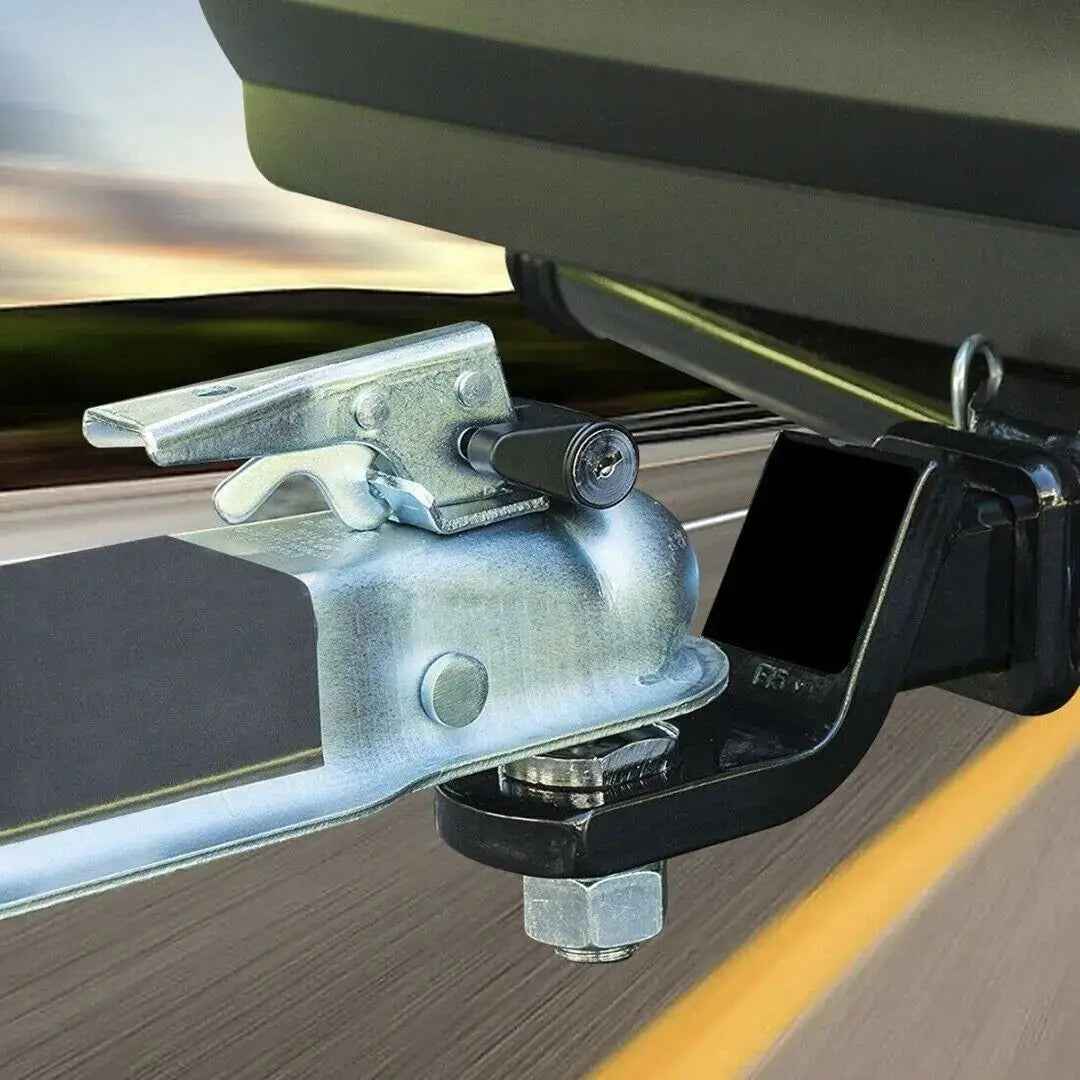 Trailer Hitch Coupler Lock Dia 1/4" Span 3/4" For Tow Boat RV Truck Car + 2 Keys Feeling My Adventure