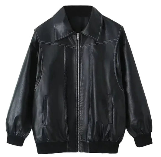 Chic Zip-Up Biker Jacket Feeling My Adventure