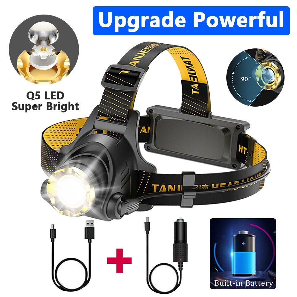 Rechargeable LED Headlamp with Zoom, 3 Modes - Perfect for Fishing, Camping, and Work - Feeling My Adventure