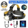 Rechargeable LED Headlamp with Zoom, 3 Modes - Perfect for Fishing, Camping, and Work