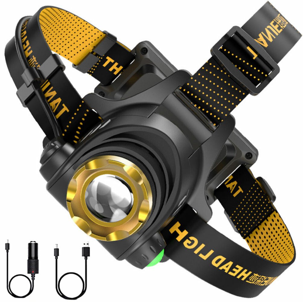 Rechargeable LED Headlamp with Zoom, 3 Modes - Perfect for Fishing, Camping, and Work - Feeling My Adventure