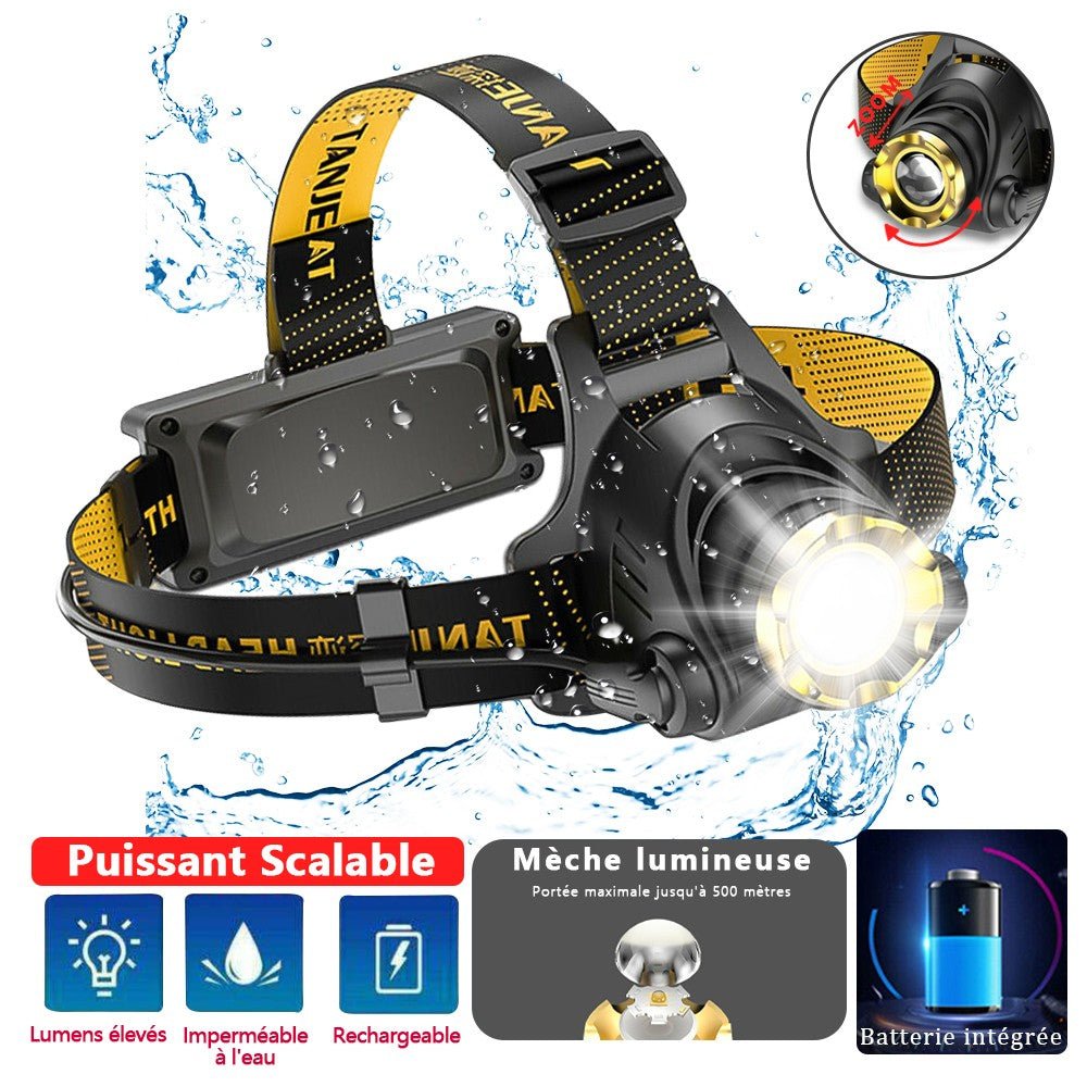 Rechargeable LED Headlamp with Zoom, 3 Modes - Perfect for Fishing, Camping, and Work - Feeling My Adventure