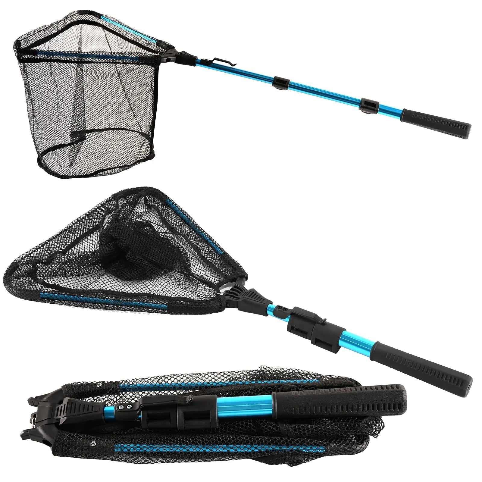 Telescopic Fishing Net with Folding Handle, Easy Storage, Blue - Feeling My Adventure