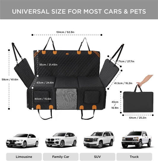 Waterproof Dog Car Seat Cover with Hard Bottom - Easy Install & Clean - Feeling My Adventure
