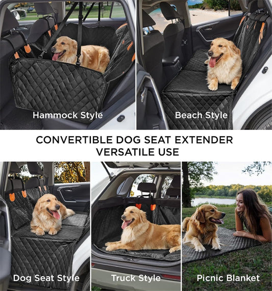 Waterproof Dog Car Seat Cover with Hard Bottom - Easy Install & Clean - Feeling My Adventure
