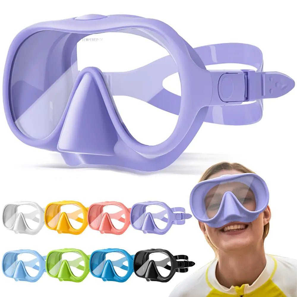 NARUTOO Frameless Snorkel Set - Ultra Wide View Anti-Fog Mask, Professional Diving Set (Purple) - Feeling My Adventure