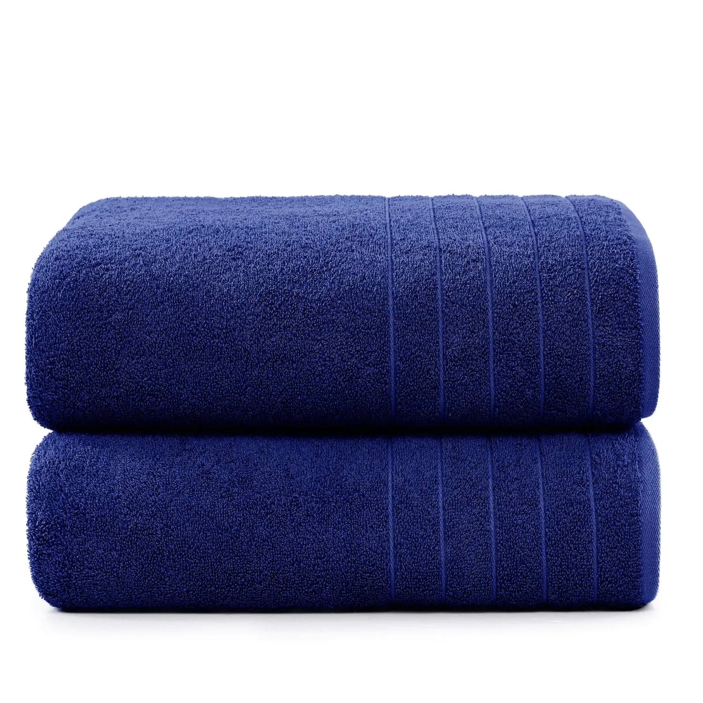 Navy Cotton Bath Towels Set - 2 Pack 30x60 Inch Absorbent Quick Dry Hotel Towels - Feeling My Adventure