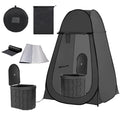 Outdoor Privacy Toilet Tent Kit - Portable & Foldable (Black)