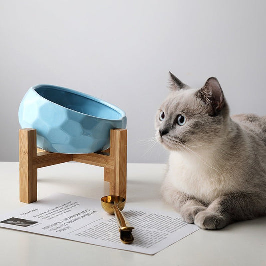 Pet bowl oblique mouth cat bowl food bowl dog bowl method bucket food bowl - Feeling My Adventure