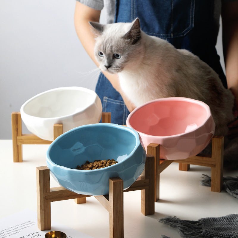 Pet bowl oblique mouth cat bowl food bowl dog bowl method bucket food bowl - Feeling My Adventure