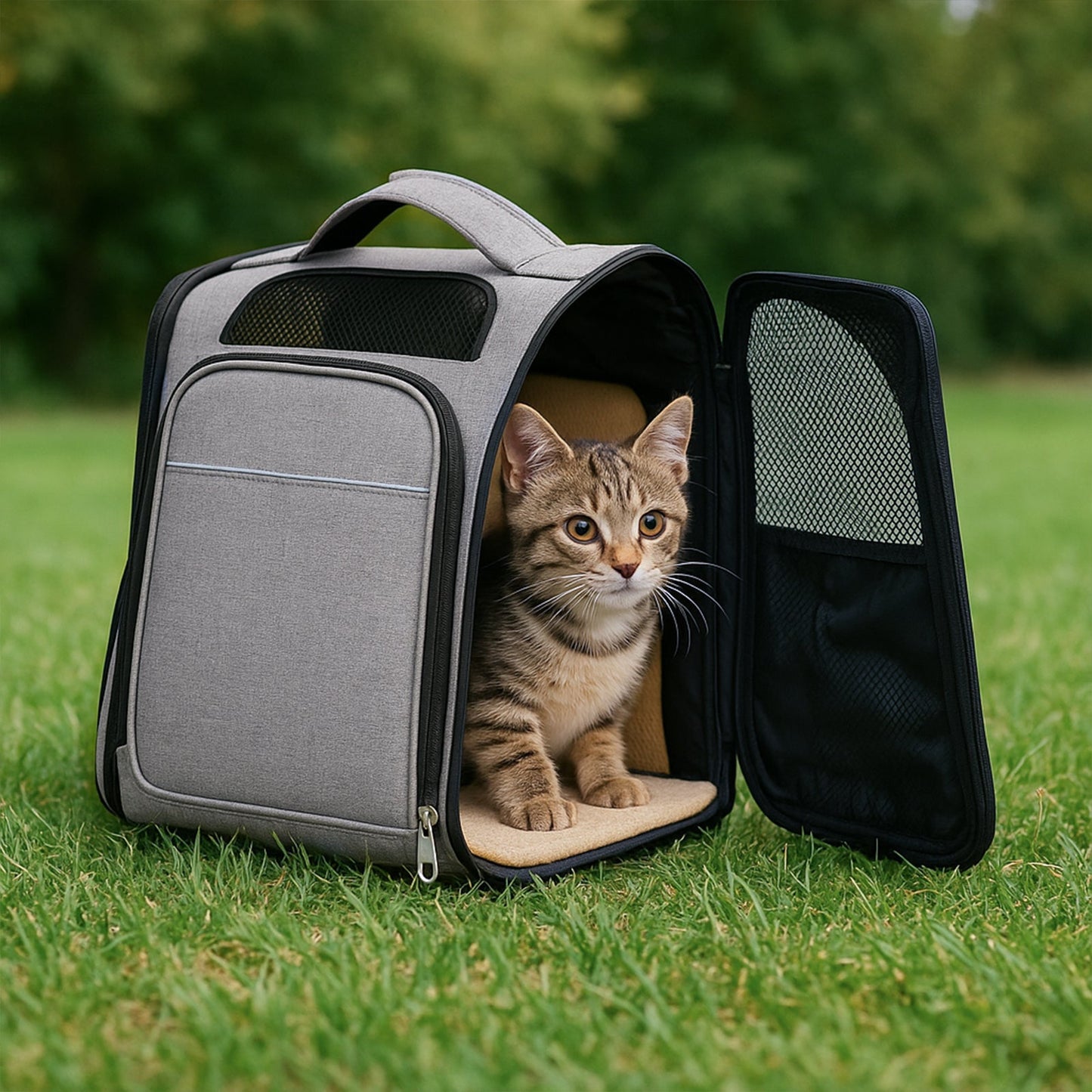 Expandable Pet Carrier Backpack for Cats & Dogs - Breathable Mesh Travel Bag - Feeling My Adventure