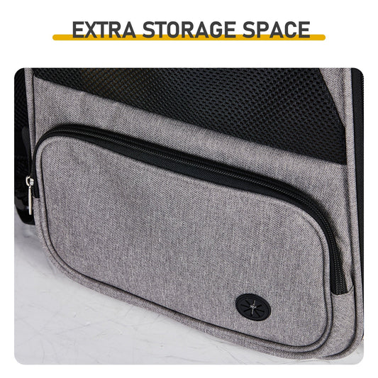 Expandable Pet Carrier Backpack for Cats & Dogs - Breathable Mesh Travel Bag - Feeling My Adventure
