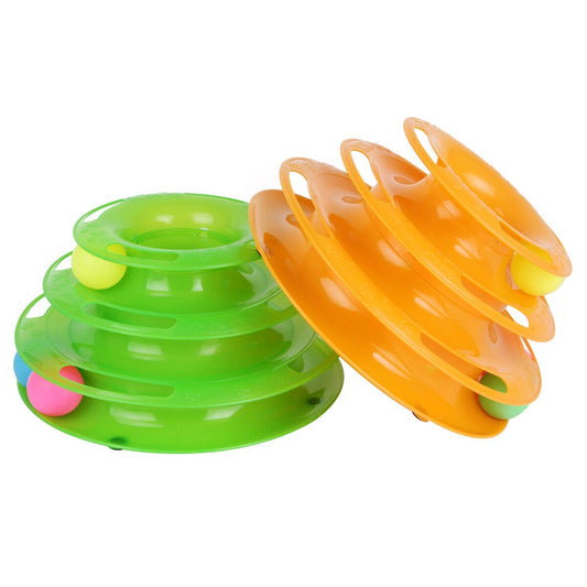Pet Cat Crazy Ball Disk Interactive Toys Amusement Plate Trilaminar Funny Toy - Feeling My Adventure