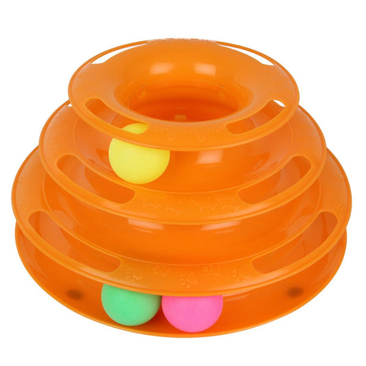 Pet Cat Crazy Ball Disk Interactive Toys Amusement Plate Trilaminar Funny Toy - Feeling My Adventure