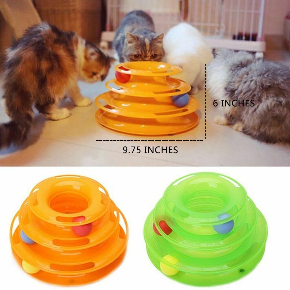 Pet Cat Crazy Ball Disk Interactive Toys Amusement Plate Trilaminar Funny Toy - Feeling My Adventure