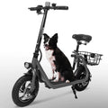 Phantomgogo Commuter R1 Electric Scooter - 450W Motor, Foldable, Seat & Basket, 15MPH, 265lbs Load