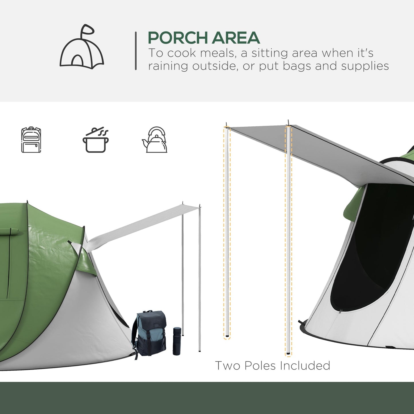 Pop Up Tent with Porch and Carry Bag - Feeling My Adventure