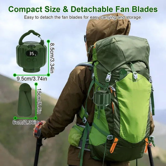 Portable Camping Ceiling LED Fan 10400mAh USB Battery Powered Hanging Tent Lantern Fan Power Bank With 3 Fan Speed/Brightness