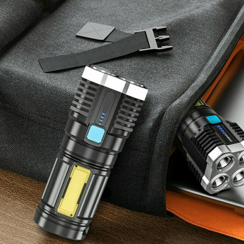 POWERFUL Tactical Quad - Core Super Bright Torch LED Flashlight USB Rechargeable Camping - Feeling My Adventure