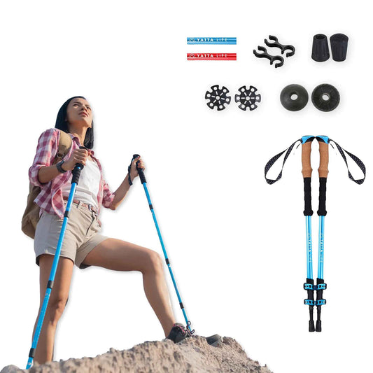 TrekSmart Dual-Grip Hiking Poles - Lightweight, Foldable Walking Sticks for All Terrain Feeling My Adventure