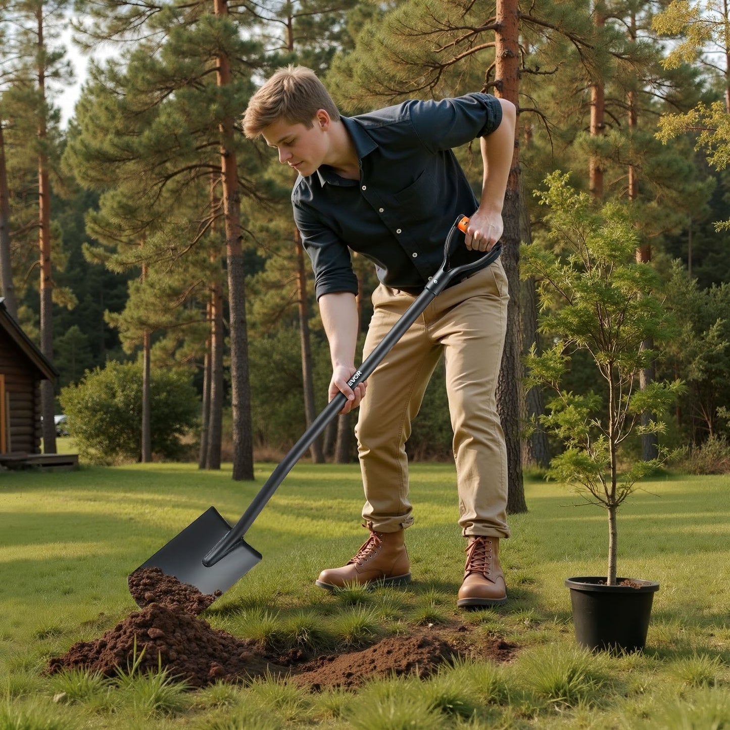 Square Shovel Flat Shovel 48 In With D - Handle For Gardening & Digging - Feeling My Adventure