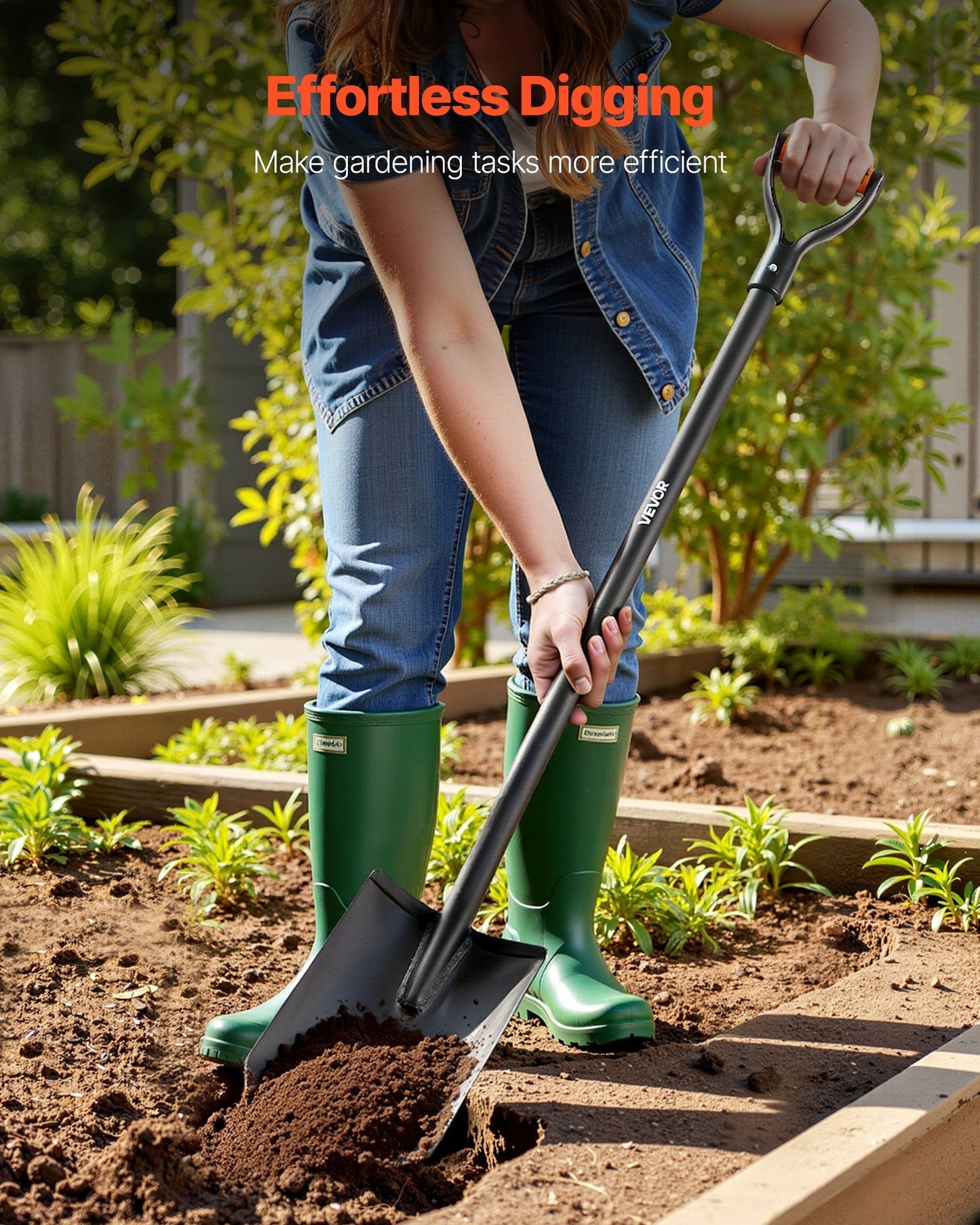 Square Shovel Flat Shovel 48 In With D - Handle For Gardening & Digging - Feeling My Adventure