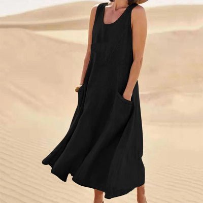 Summer Sleeveless Long Dress With Pockets Fashion Casual Loose Dresses Women's Clothing - Feeling My Adventure