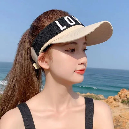 Sunlight Blocker For Summer Letter Without Top LOVED Korean - Feeling My Adventure