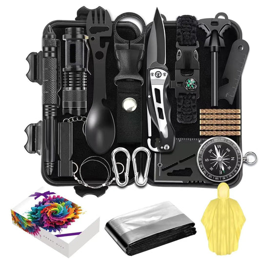 Ultimate Survival Gear Kit for Fathers Day - 16 Tools in 1 Camping Essentials - Feeling My Adventure