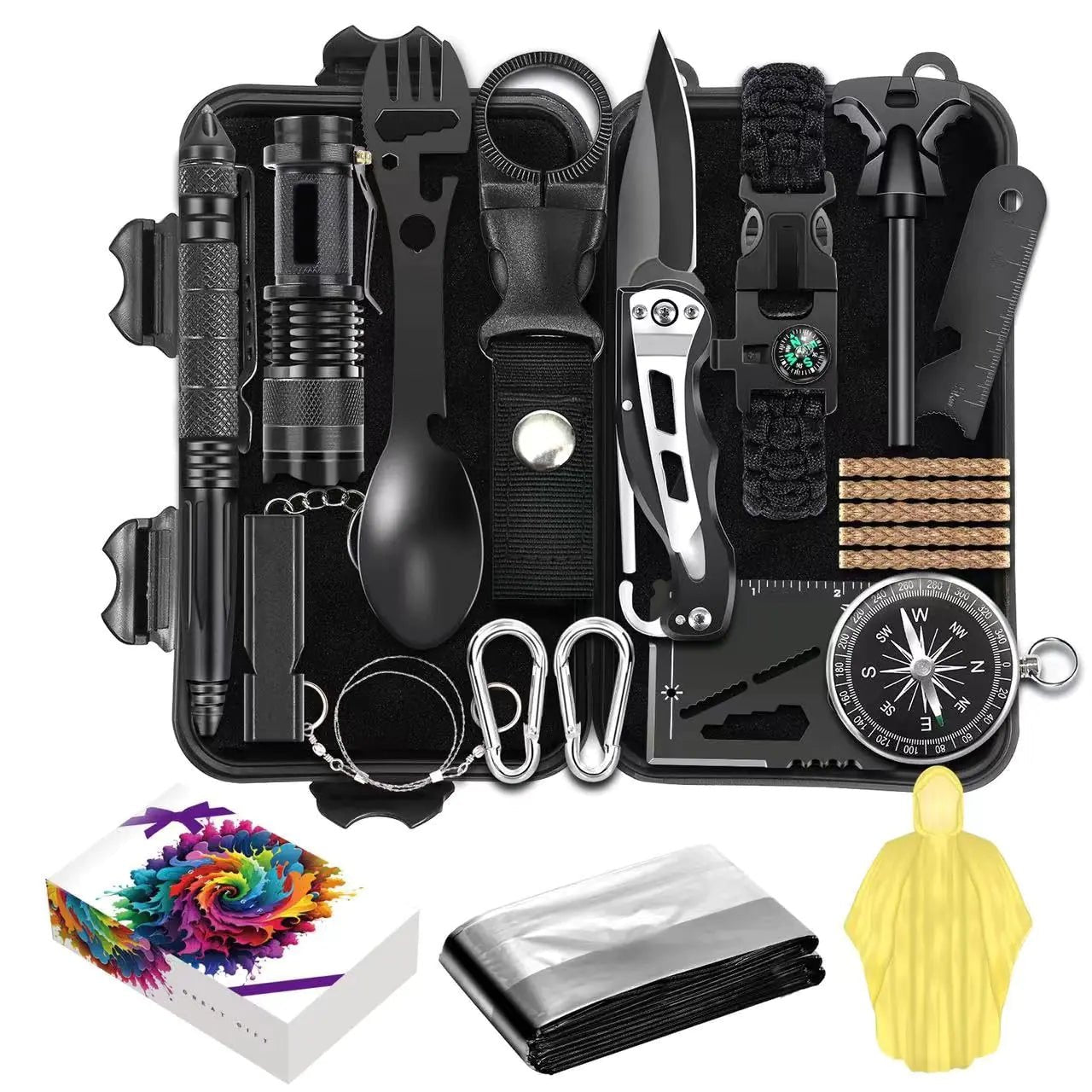 Ultimate Survival Gear Kit for Fathers Day - 16 Tools in 1 Camping Essentials - Feeling My Adventure