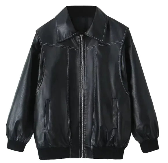 Chic Zip-Up Biker Jacket Feeling My Adventure