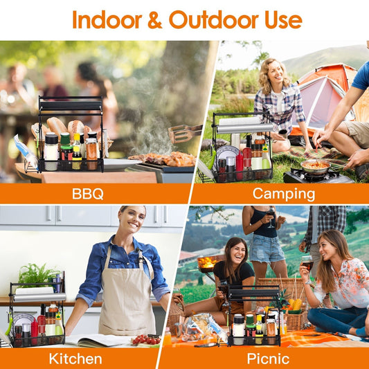 Outdoor BBQ Utensil Caddy with Paper Towel Holder - Storage Organizer for Grilling Tools - Feeling My Adventure