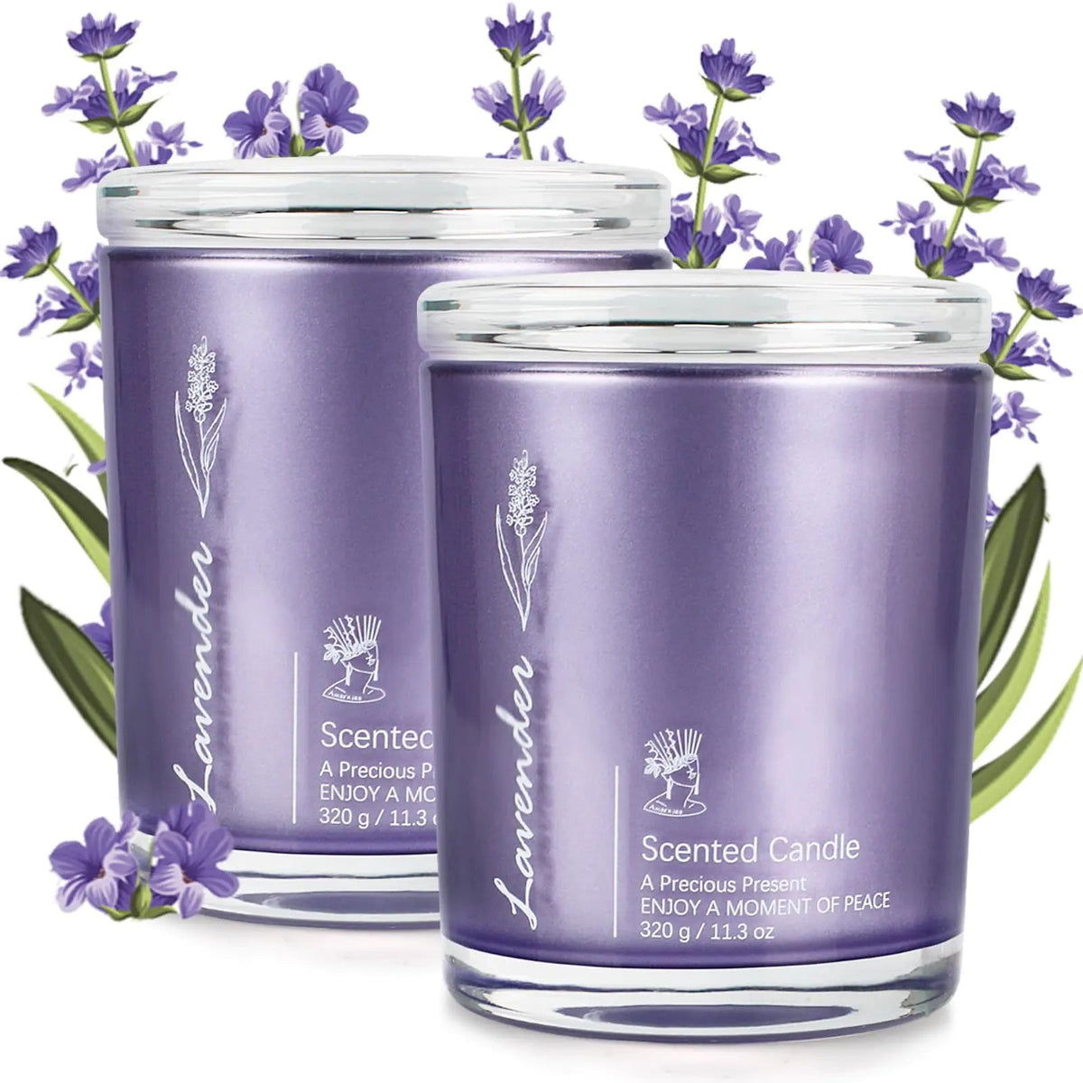 Lavender Candles for Home Scented 2 Pack 23oz Large Jar Lavender Candle Aromatherapy Highly Fragranced Scented Candle Set Candles Gifts for Women Mom Healing Candles Luxury Candles for Home Feeling My Adventure