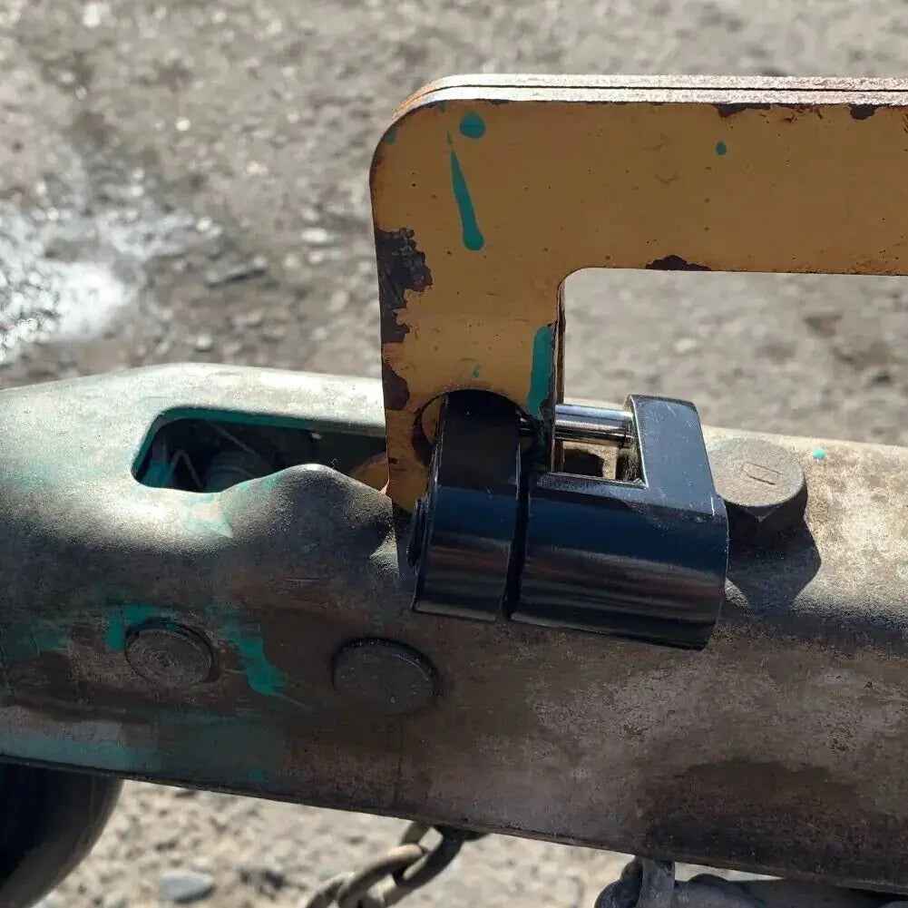 Trailer Hitch Coupler Lock Dia 1/4" Span 3/4" For Tow Boat RV Truck Car + 2 Keys Feeling My Adventure