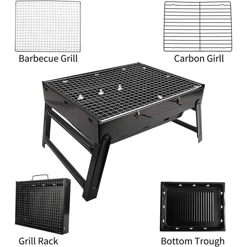 Portable Stainless Steel Charcoal Grill for Outdoor Use Feeling My Adventure